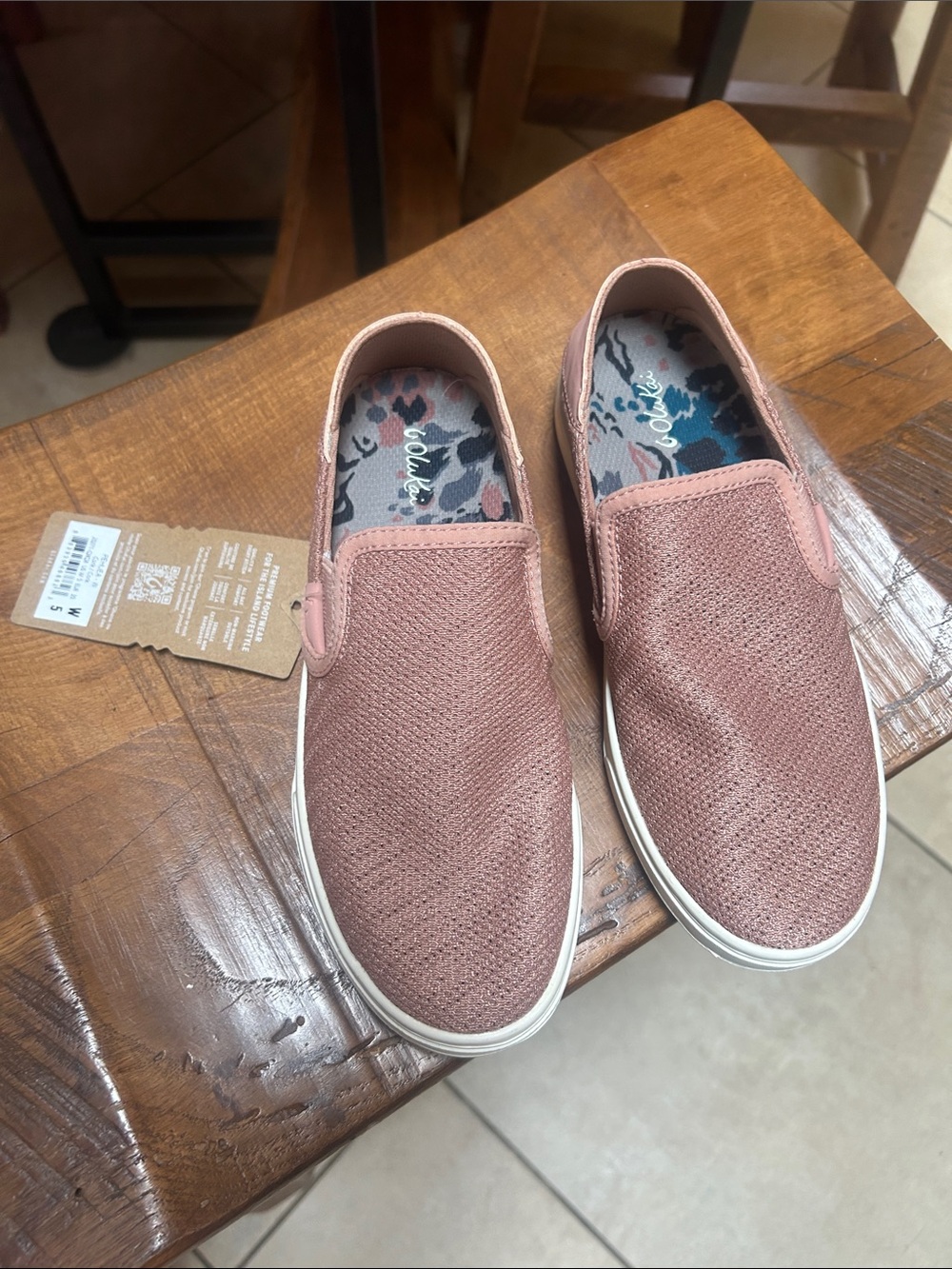 OluKai Women's Slip-On Loafers in Dusty Rose